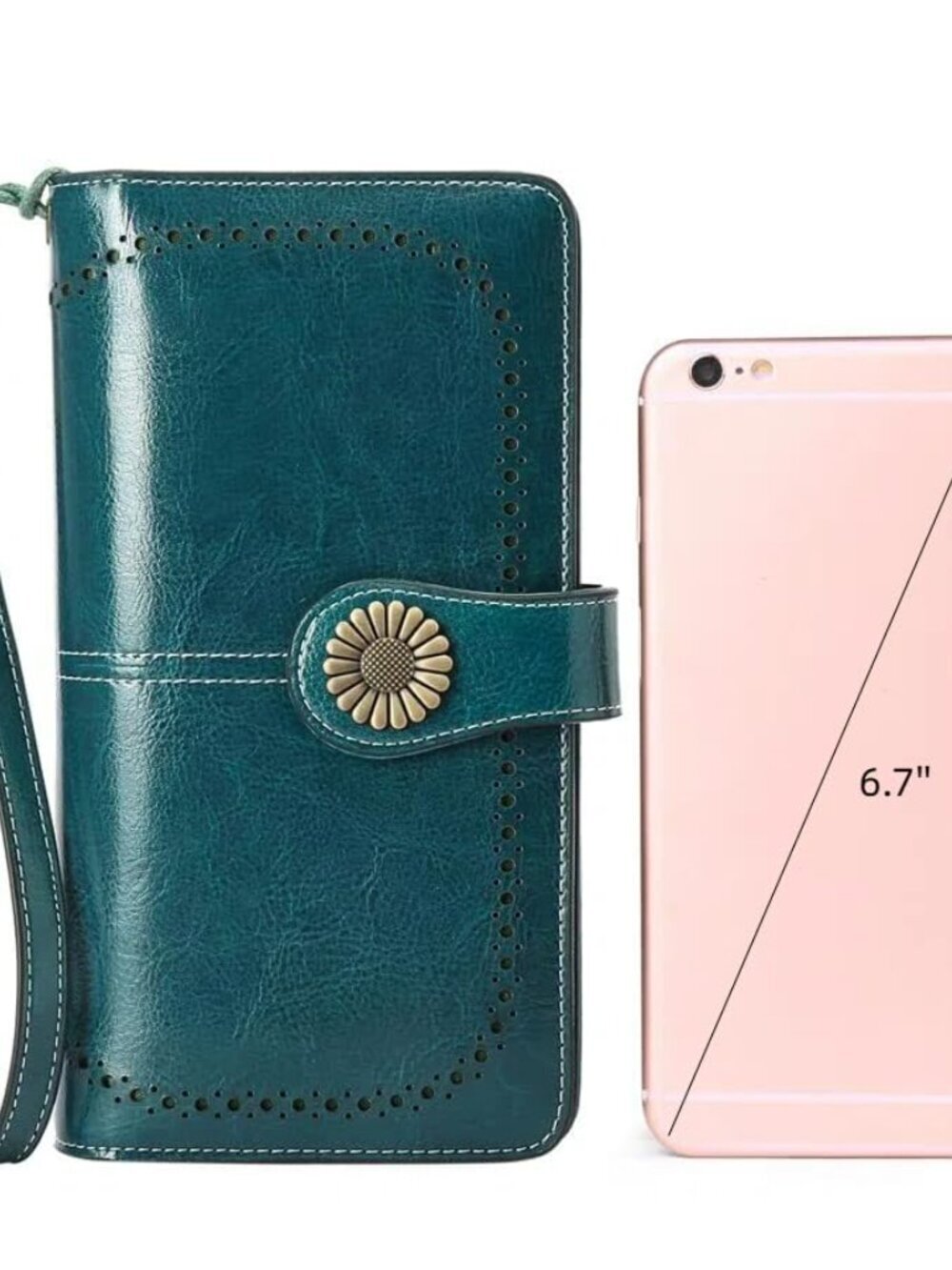BRAND NEW Women Leather Wallet RFID Blocking Wristlet with RFID Blocking - Picture 3 of 6